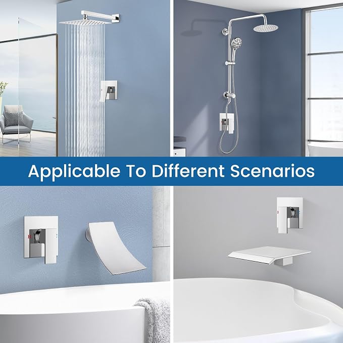 Airuida Square Single-Function Brass Faucet Shower Rough-in Valve Male Thread - Image 7