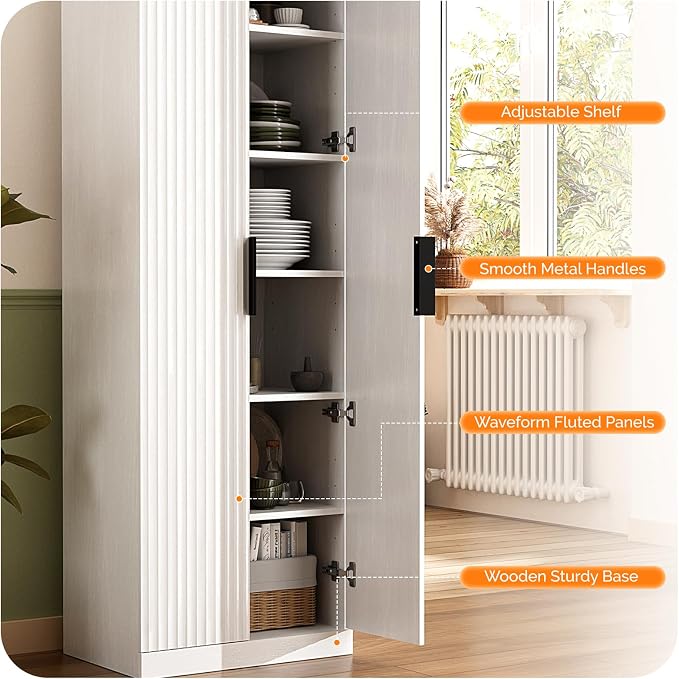 VINGLI 70" Modern Pantry Cabinet - Image 5