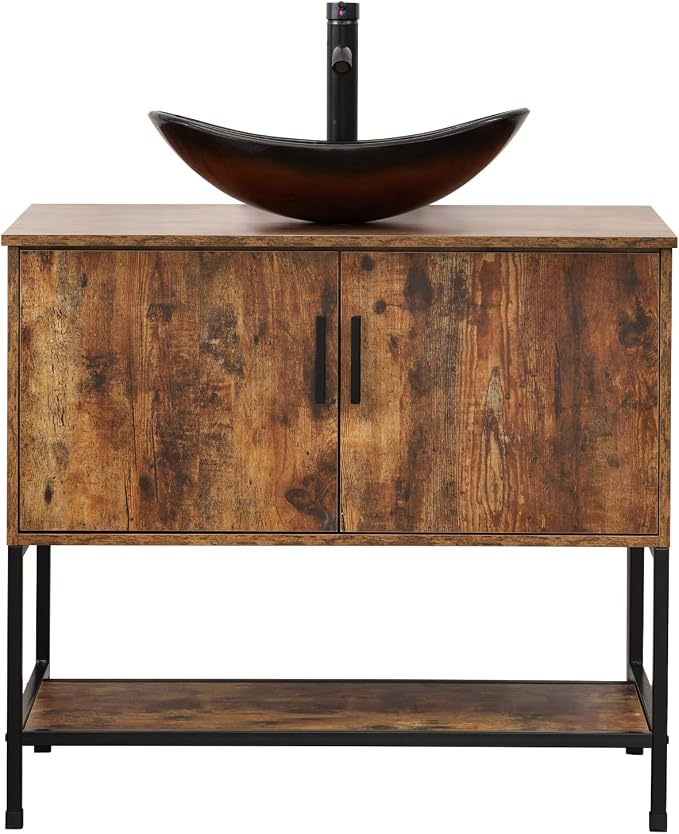UEV Rustic Brown 36" Bathroom Vanity - Image 9