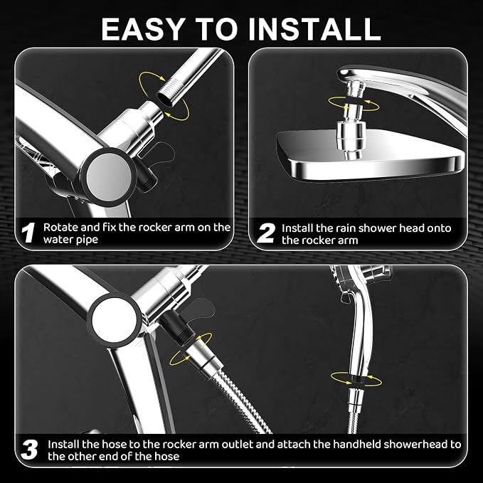 Rain Shower Head with filtered Handheld High Pressure rainfall Shower Heads - Image 9
