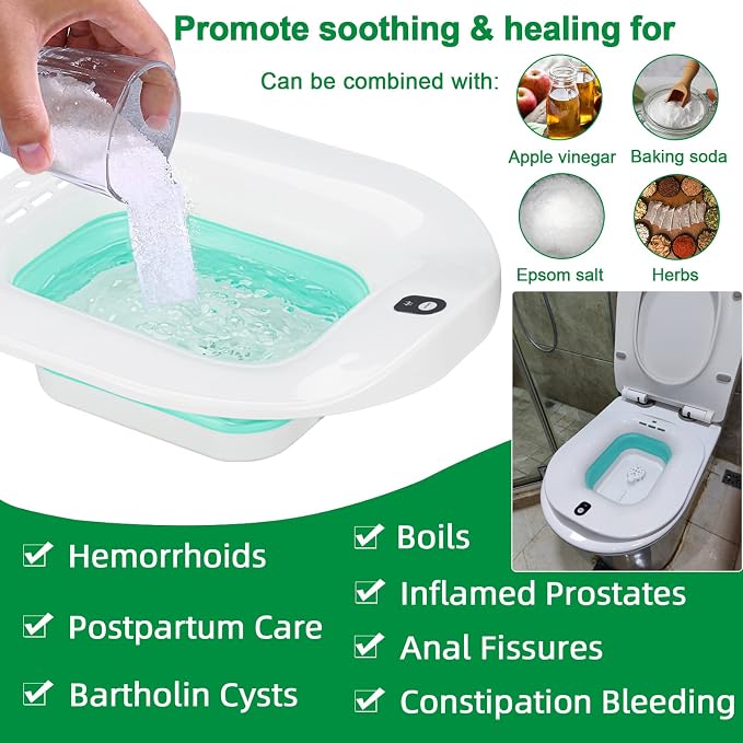 Electric Sitz Bath, Sitz Bath for Hemorrhoids, Sitz Bath for Postpartum Care - Image 2