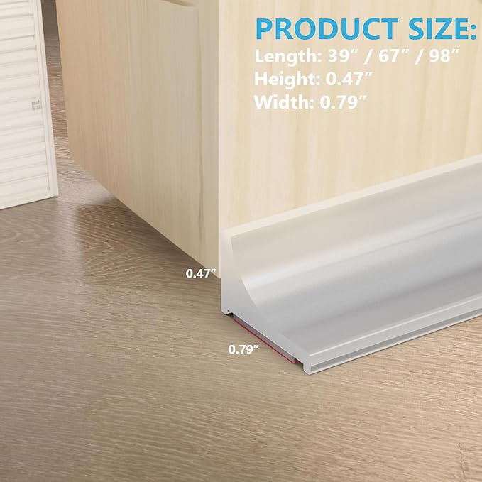 39Inch Shower Threshold Water Dam, Self-Adhesive Silicone Shower Barrier Water - Image 3