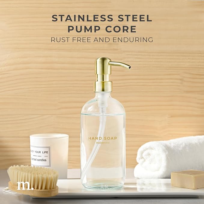 MaisoNovo Soap Dispenser 1-Piece Set | 16.9oz Clear Bottles - Image 4