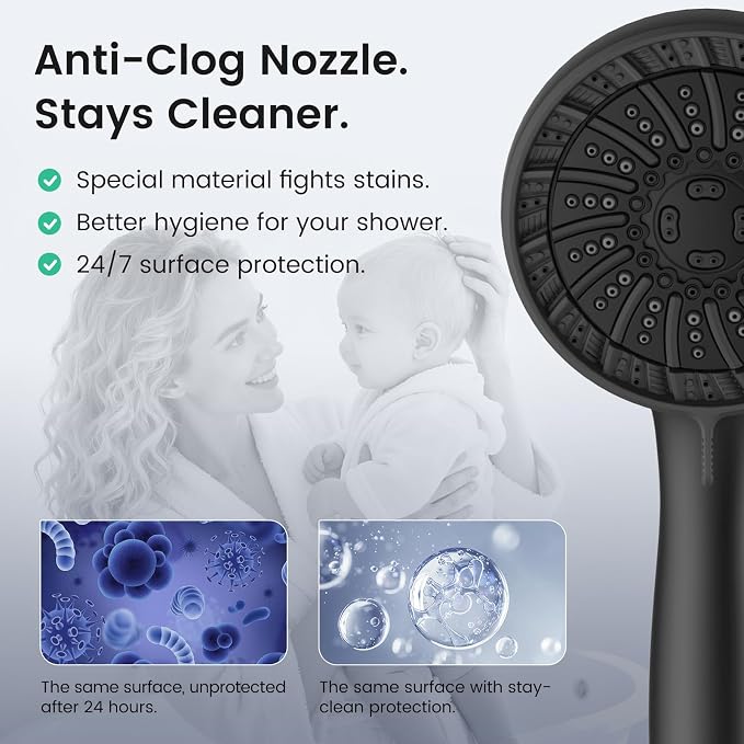 Filtered Shower Head with Handheld, High Pressure 8 Spray Showerhead with - Image 5