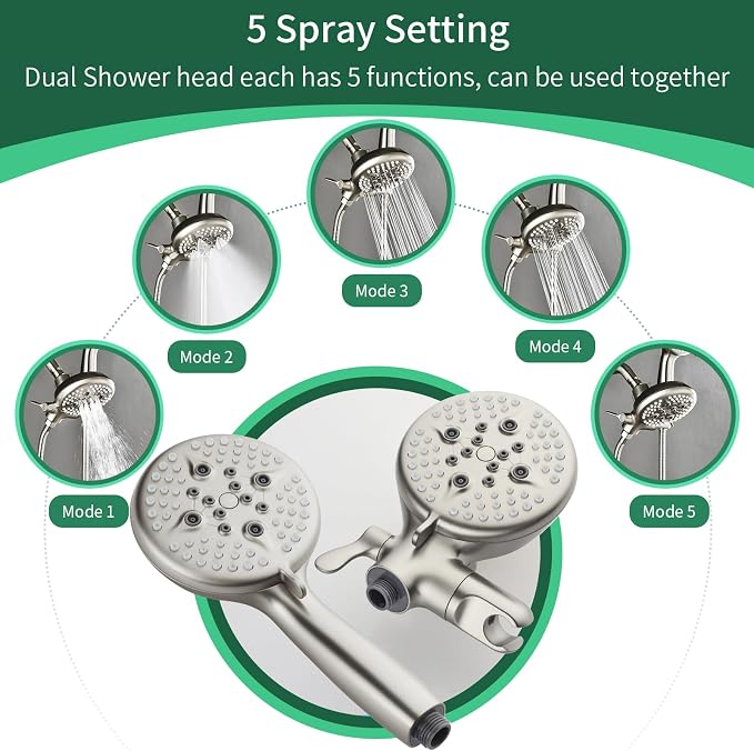2 Handles Tub Shower Faucet Set Shower System - Image 4