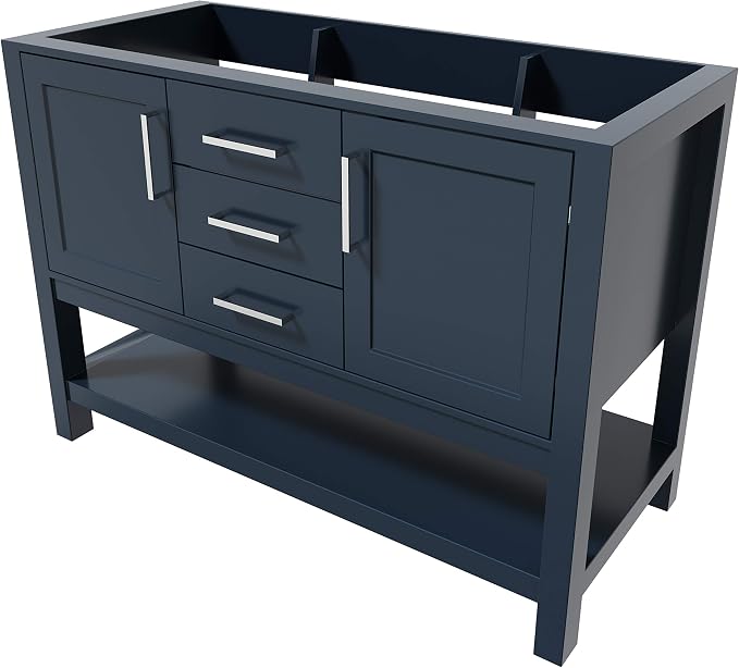 ARIEL 48" Midnight Blue Bathroom Vanity Base Cabinet, 2 Soft Closing Doors and - Image 6