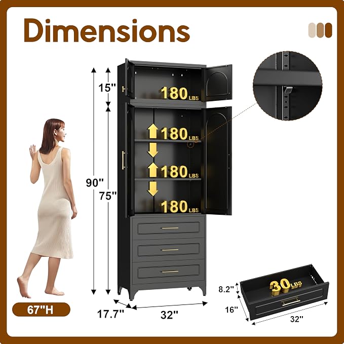 90" Pantry Kitchen Cabinet - Image 2