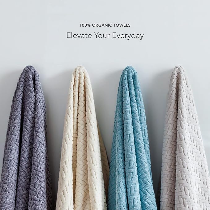 Texere 100% Organic Cotton Jacquard 650 GSM Premium Bath Towel Sets - Image 7