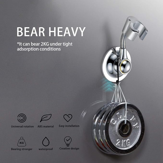 Shower Head Holder Suction Cup Handheld Bracket Adjustable Height Shower Holder - Image 4