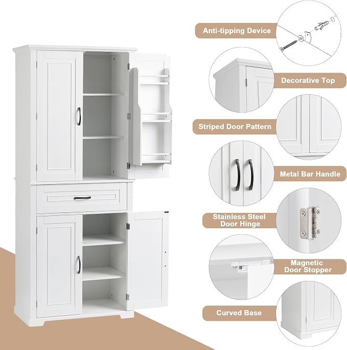 Favfurish 72" Tall Bathroom Storage Cabinet - Image 5