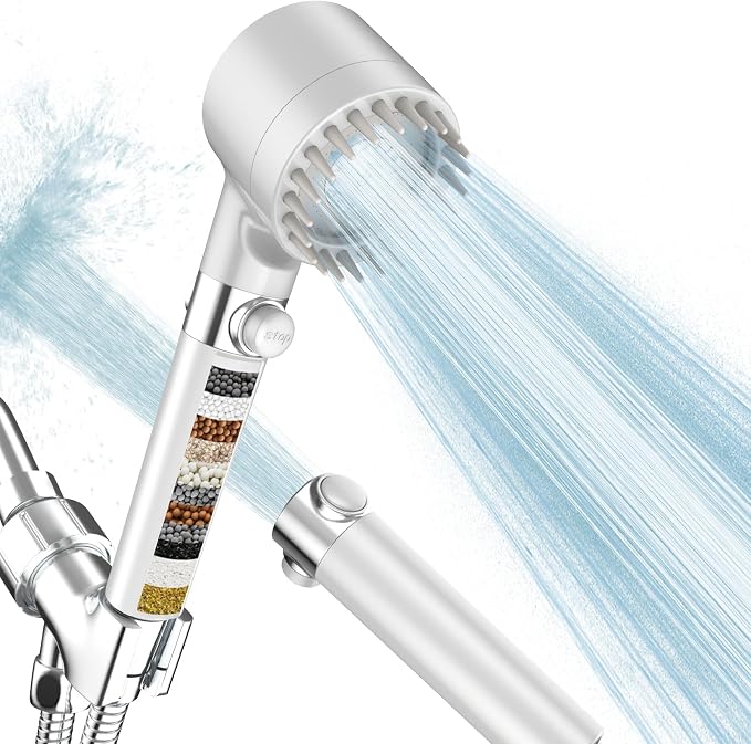 Filtered Shower Head with Handheld, High Pressure 3 Spray Mode Showerhead with by Sipaote