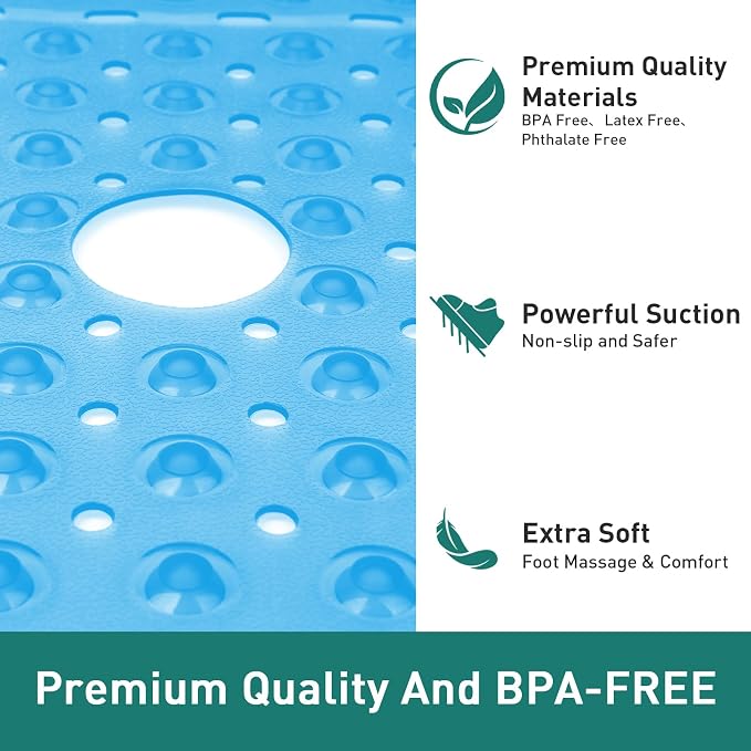 Large Square Shower Mat Non Slip 27x27 Inch, Square Bath Mat Tub Mat - Image 6