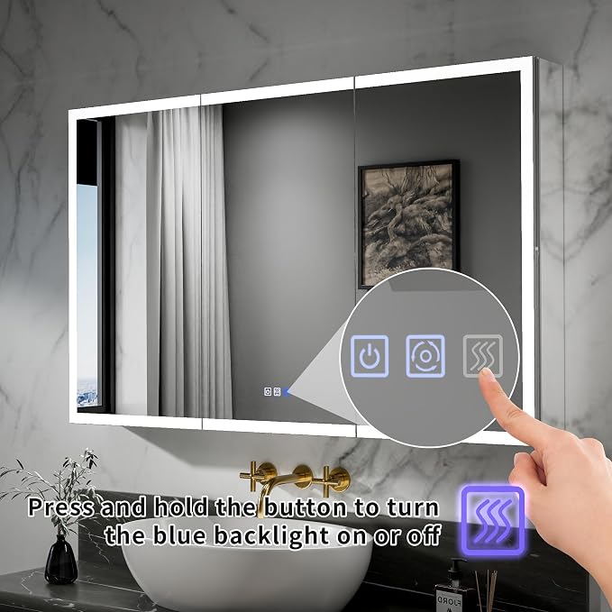 GroGro LED Lighted Bathroom Medicine Cabinet - Image 3