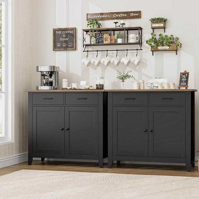 HORSTORS Kitchen Storage Cabinet, Modern Farmhouse Buffet Cabinet - Image 5