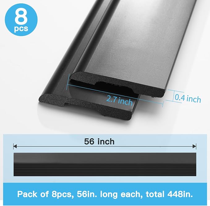 Art3d Wall Baseboard Molding Trim 8-Pack of 56 x 2.6 in., High Impact - Image 7
