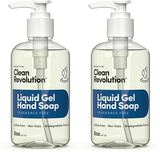 Clean Revolution Liquid Gel Hand Soap, Silky Rich Liquid, Quick Lather by CleanRevolution