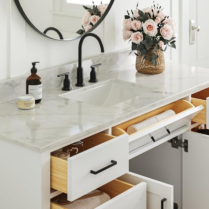 ARIEL Bathroom Vanity 61" White - Image 6