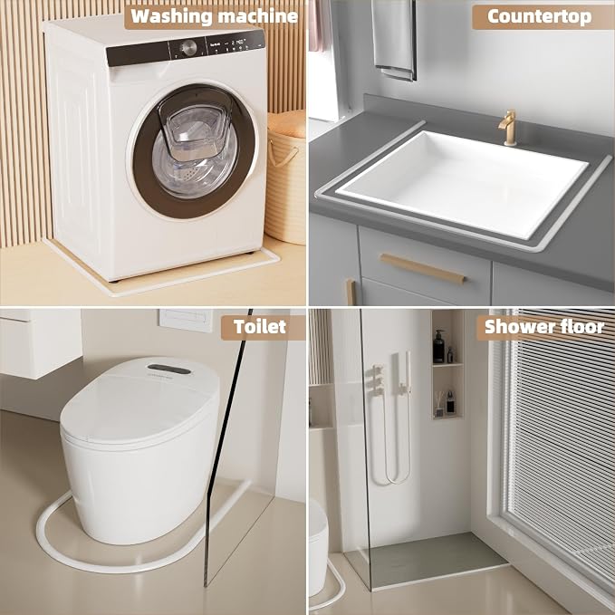 118” White Shower Threshold Water Dam Stopper - Image 5