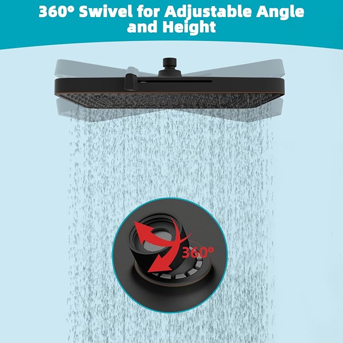 Hibbent 5 Spray Modes Shower Head, Large Rainfall Showerhead, High Flow - Image 6