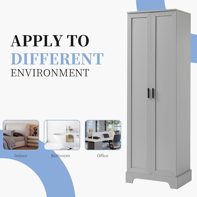 71" Tall Bathroom Storage Cabinet, Freestanding Linen Cabinet - Image 7