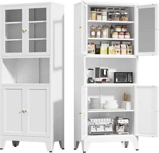 COFaR 69" Tall Modern Kitchen Pantry, Metal Storage Cabinet by COFAR