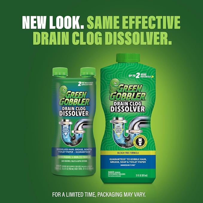 Green Gobbler Drain Clog Dissolver | Powerful Liquid Drain Opener & Toilet Clog - Image 2