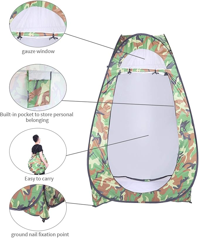 Pop Up Privacy Shower Tent, Portable Outdoor Bathroom Toilet Changing Dressing - Image 8