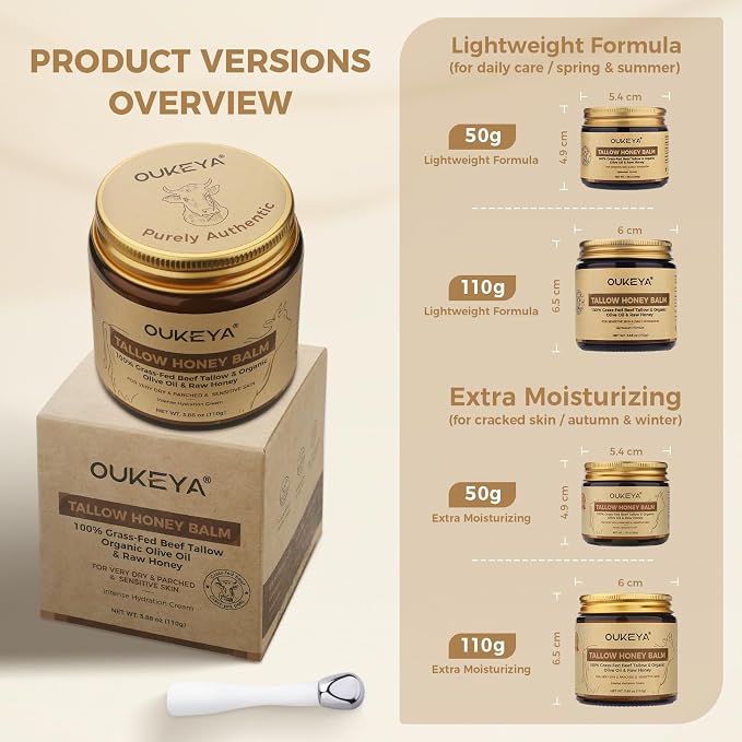 OUKEYA Beef Tallow Balm Moisturizing Cream, Natural Beef Tallow Face & Body - Image 9