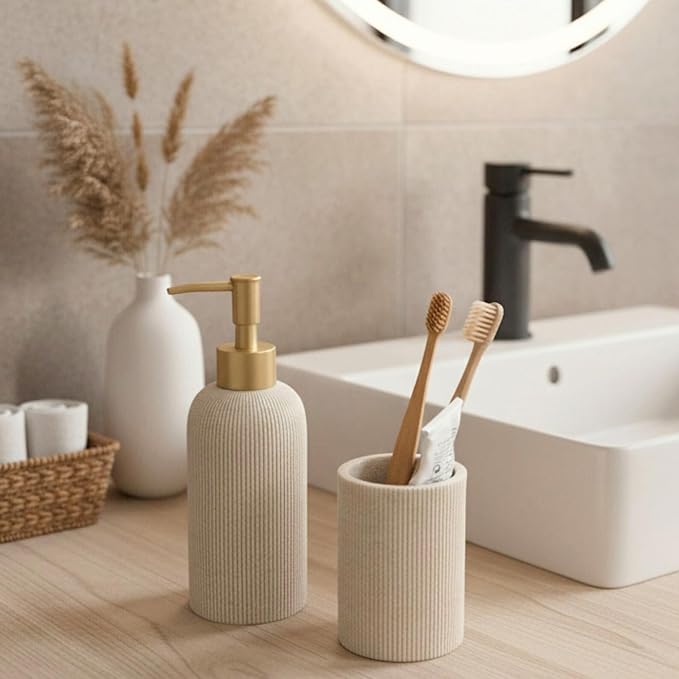Lunestella Sand Beige Hand Soap Dispenser - Image 3