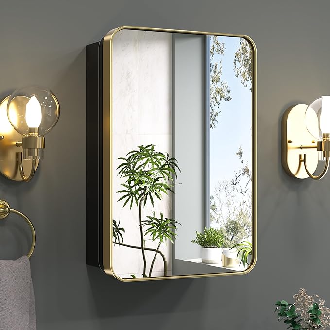 Keonjinn Gold Bathroom Medicine Cabinet by Keonjinn