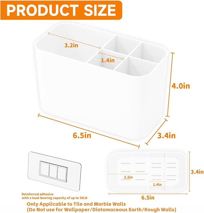 Electric Toothbrush Holder for Bathroom Countertop and Wall Mounted - Image 3