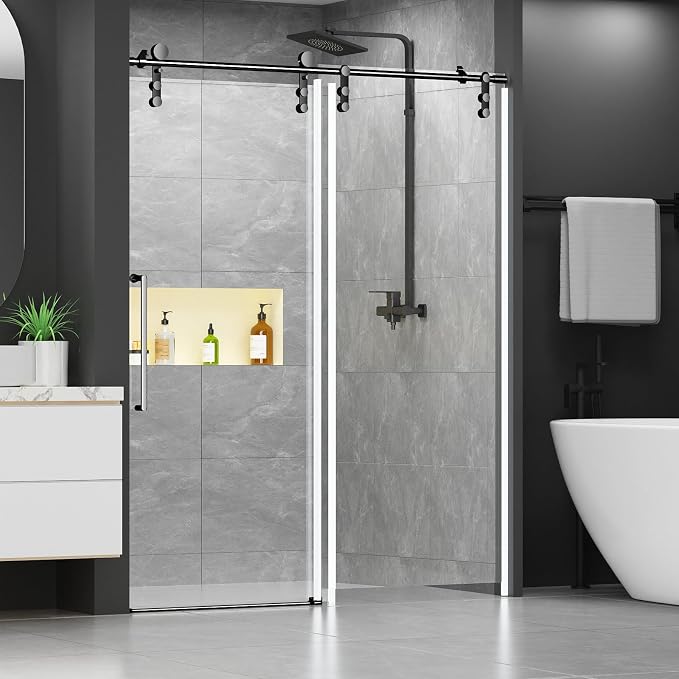 Chabatree Shower Door 60" W x 76" H Frameless Sliding Shower Door, Frameless - Image 7