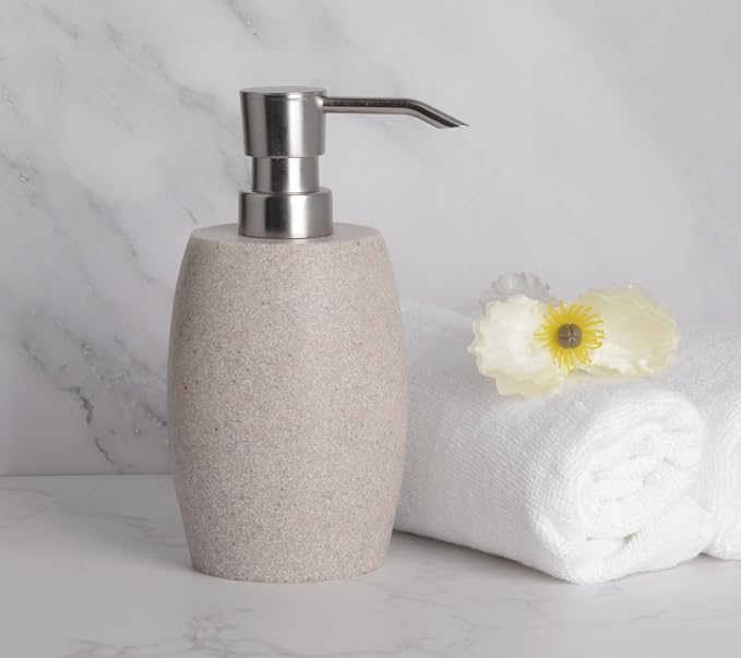 Sandstone Textured Resin Soap Dispenser - Image 2