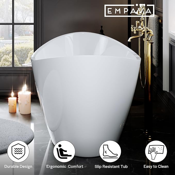Empava Bathtub, Acrylic Free Standing Tub - Image 8