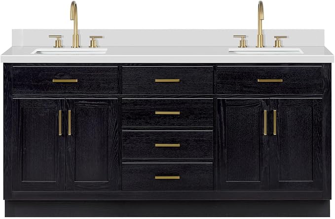 ARIEL Hepburn 73 Inch Double Rectangle Sink Bathroom Vanity - Image 11