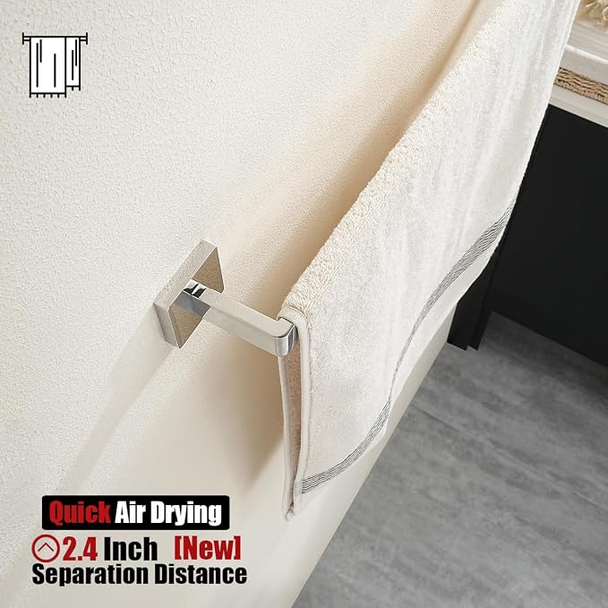 JQK Polished Towel Bar, Rounded Edges 14.41 Inch Towel Rack, 304 Stainless - Image 3