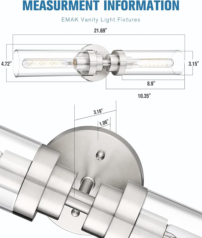 Emak Brushed Nickel Vanity Lights - Image 3
