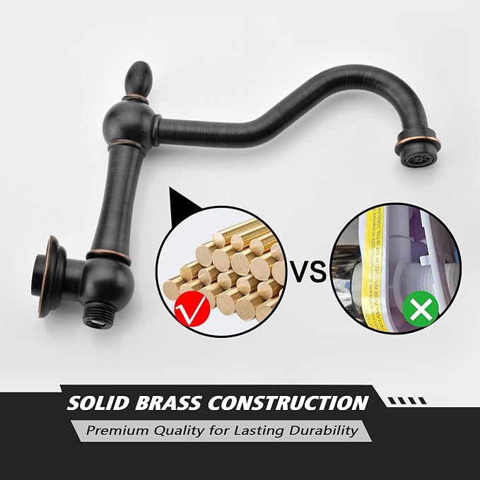 SUMERAIN Oil Rubbed Bronze Wall Mount Bathtub Faucet - Image 7