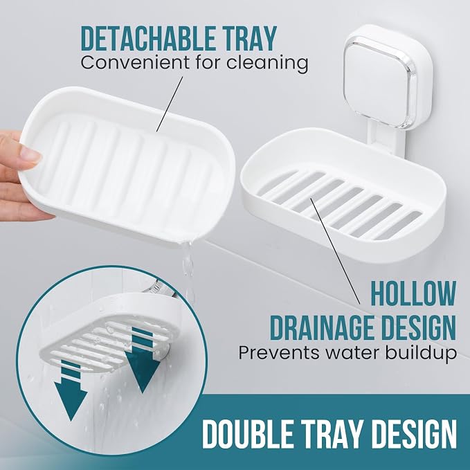 TAILI Soap Holder Saver, Bar Soap Dish Tray Suction Cup - Image 3