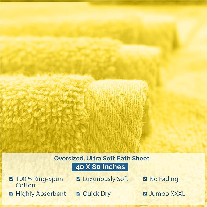 DAN RIVER Pack of 1 Bath Sheet 40x80 Inches, Large Bath Towels Oversized - Image 8