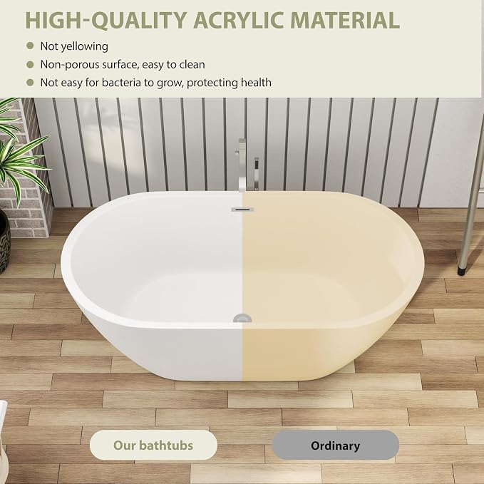 59" Acrylic Freestanding Bathtub - Image 4