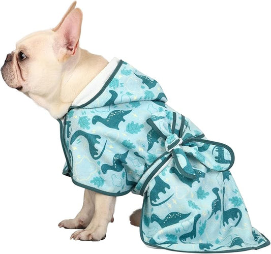 HDE Dog Bathrobe Super Absorbent Quick Drying Puppy Towel Wrap Coat Adjustable by HDE