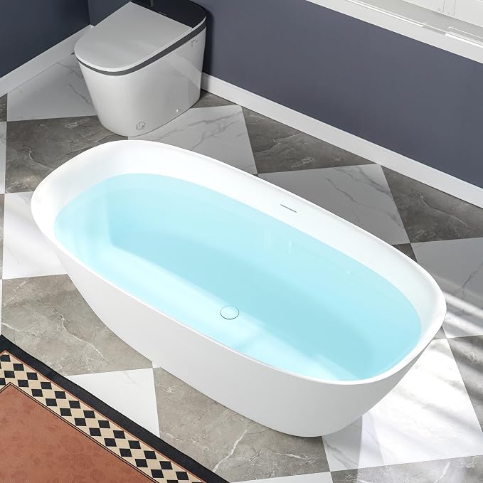 WOODBRIDGE 67" L x 32-5/8" W Luxury Contemporary Solid Surface Stone Resin - Image 2