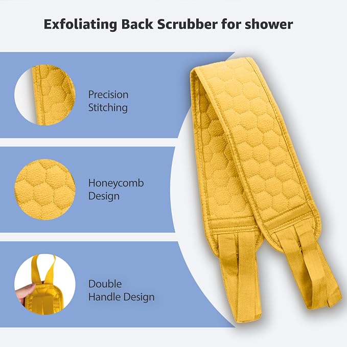 Back Scrubber for Shower with Handles, 40 Inch Extra Long Double-Sided - Image 3