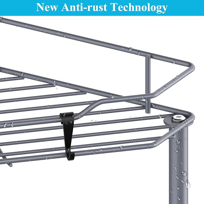 4 Tier Floor Standing Corner Shower Caddy Organizer Shelf - Image 3