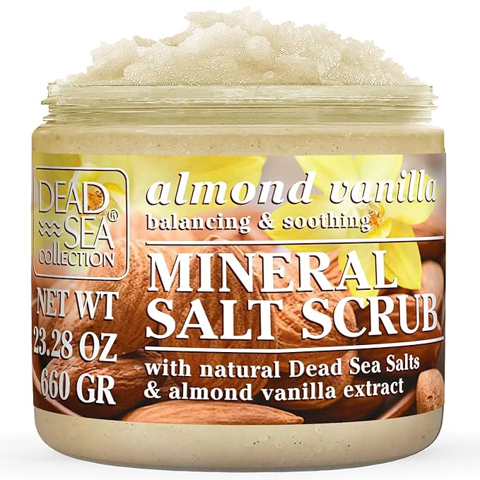 Dead Sea Collection Almond Vanilla Salt Scrub – Exfoliating Body Scrub by DeadSeaCollection