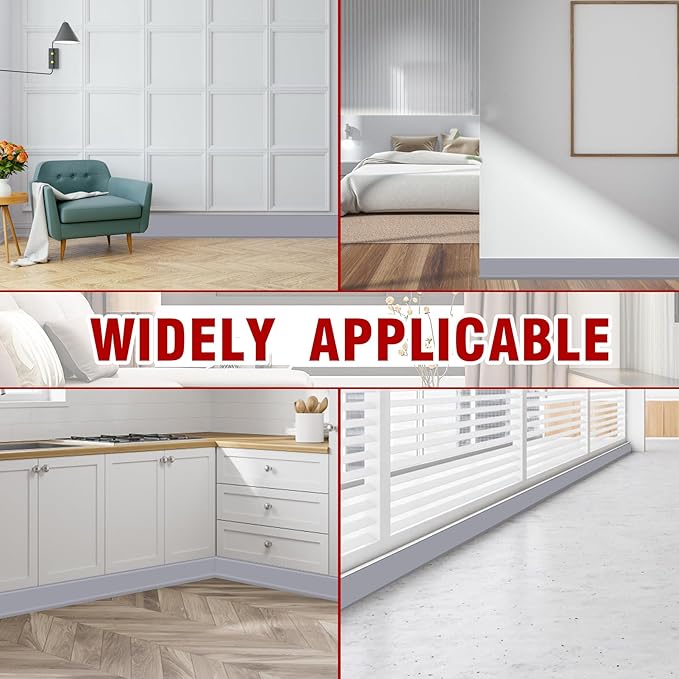 Vinyl Baseboard Molding Trim 4 Inch x 100 Feet Peel and Stick Baseboard Trim - Image 5