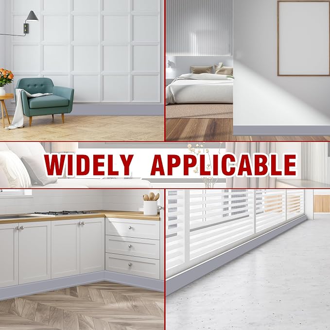 Vinyl Baseboard Molding Trim 6 Inch x 40 Feet Peel and Stick Baseboard Trim - Image 5