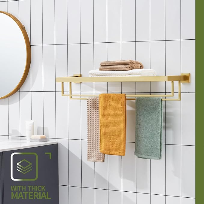 KOKOSIRI 32'' Towel Shelf Holder Bathroom Towel Rack - Image 4