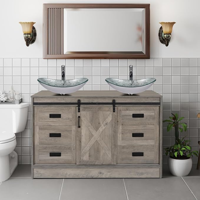 48" Barn Door Bathroom Vanity by Solidee